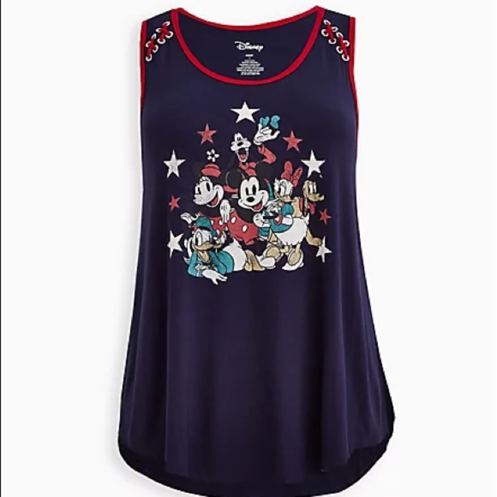 BNWT TORRID DISNEY MICKEY & FRIENDS LACE-UP TANK - Picture 4 of 10